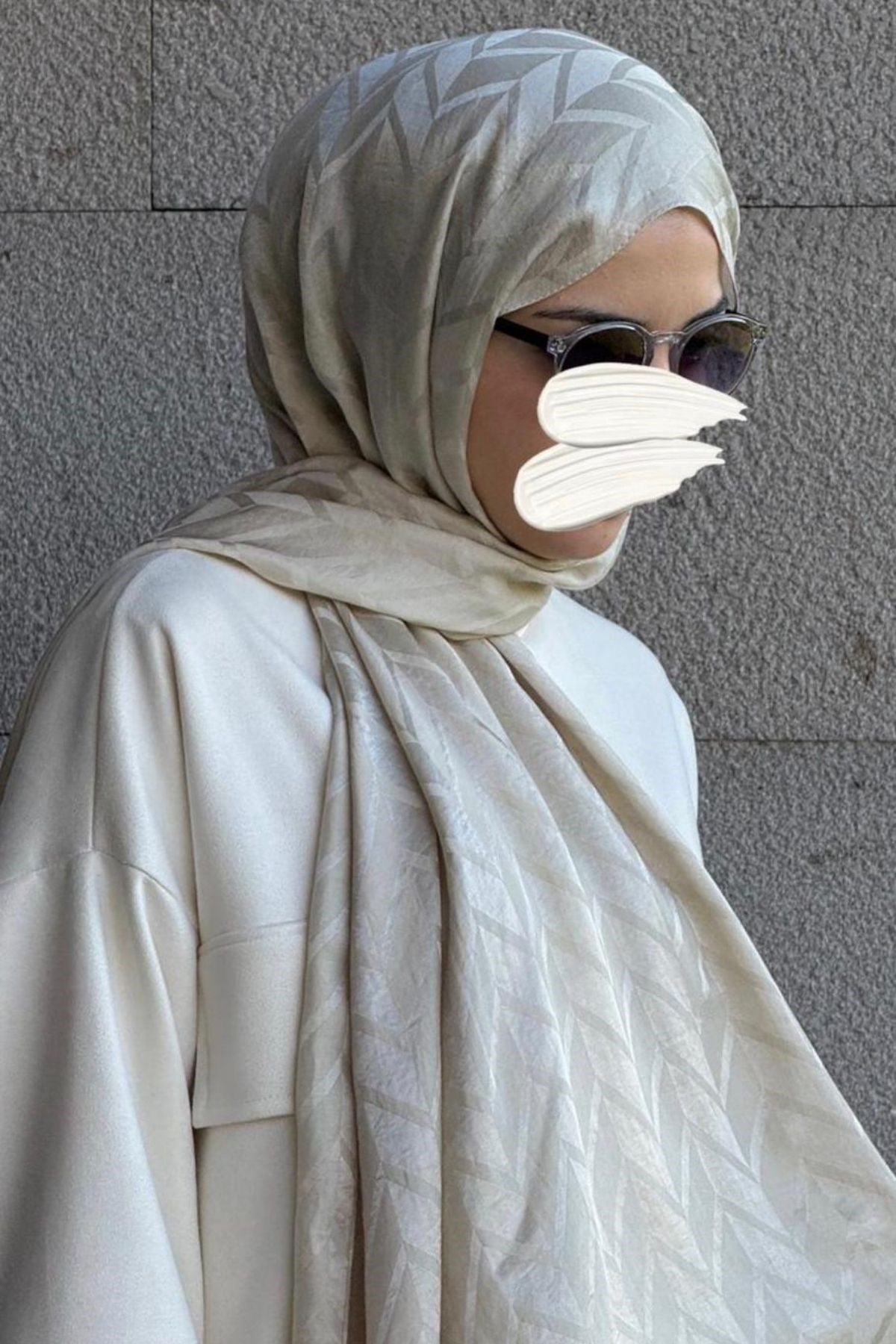 Pamuklu Balık Sırtı Jakar Şal-Antrasit