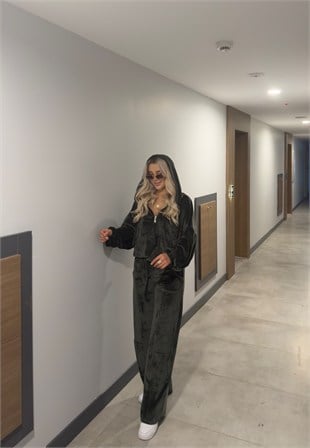 KADİFE KAPŞONLU TAKIM ANTRASİT 