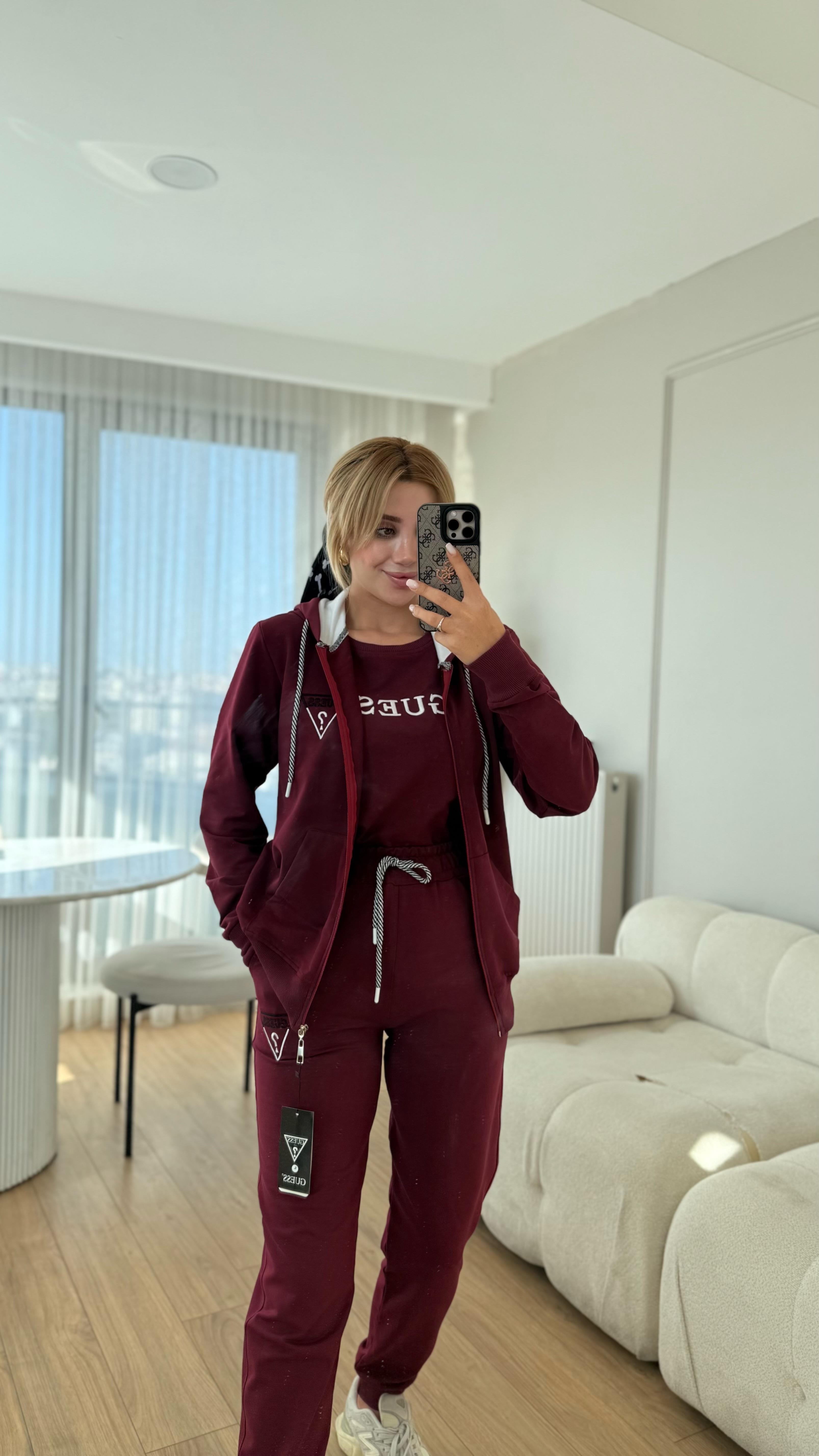 NAKIŞLI 3'LÜ TAKIM BORDO