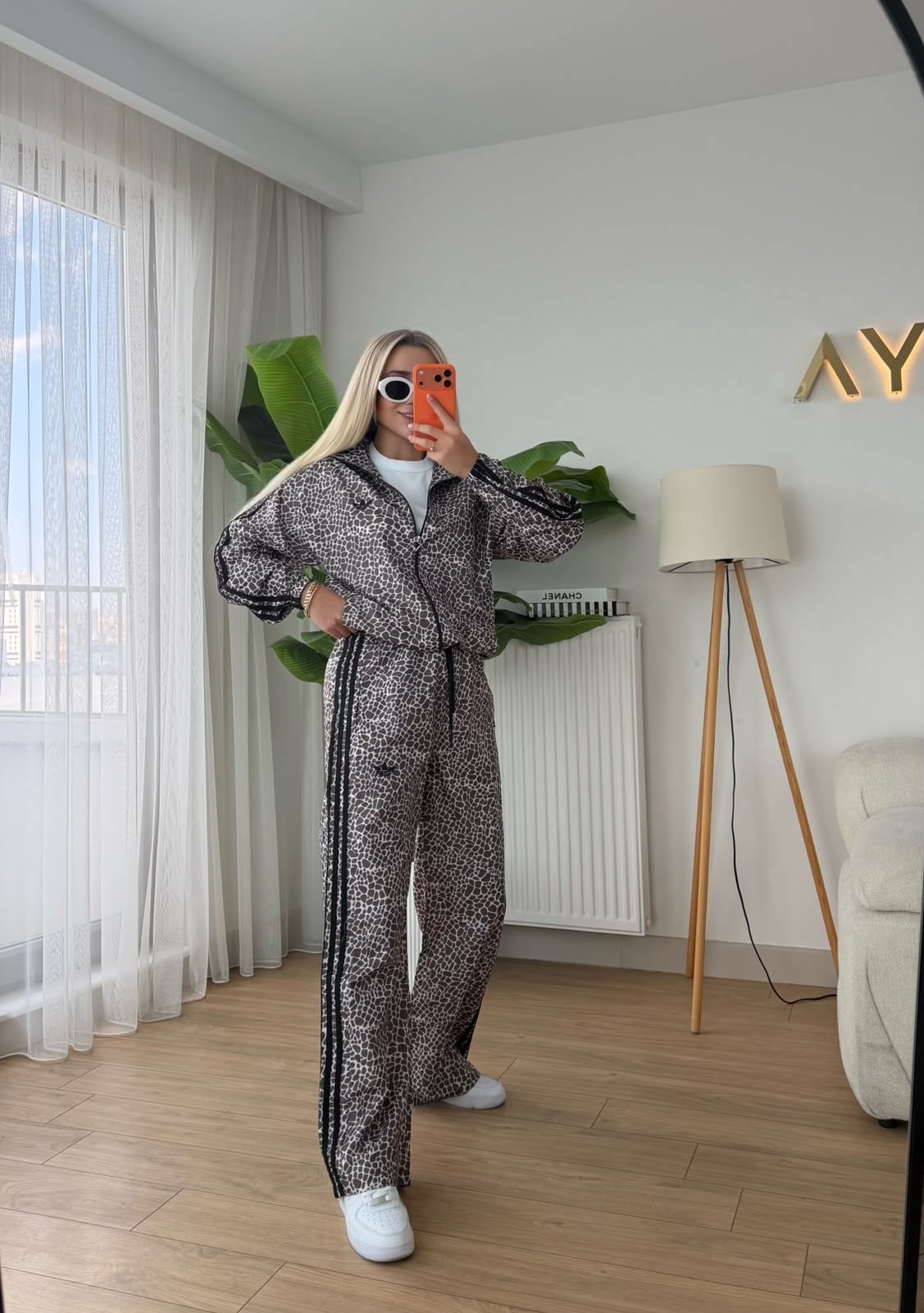 PALAZZO LEOPAR PARAŞÜT TAKIM KAHVERENGİ