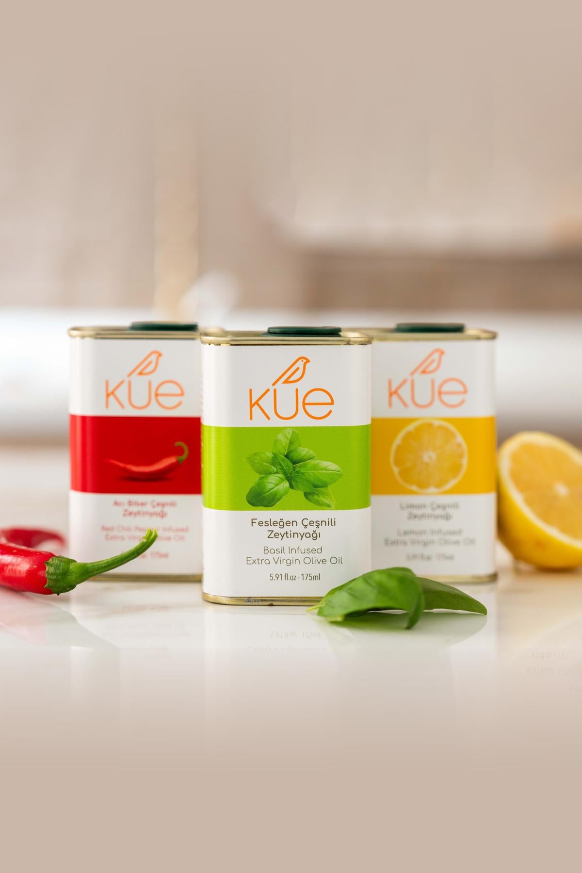 Kue Üçlü Çeşnili Natürel Sızma Zeytinyağı 175ml x 3