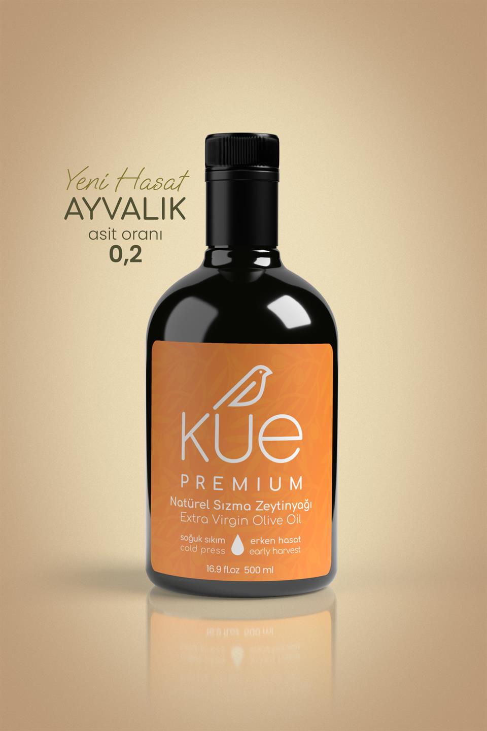 KUE Premium Seri Erken Hasat Soğuk Sıkım Natürel Sızma Zeytinyağı 500ml