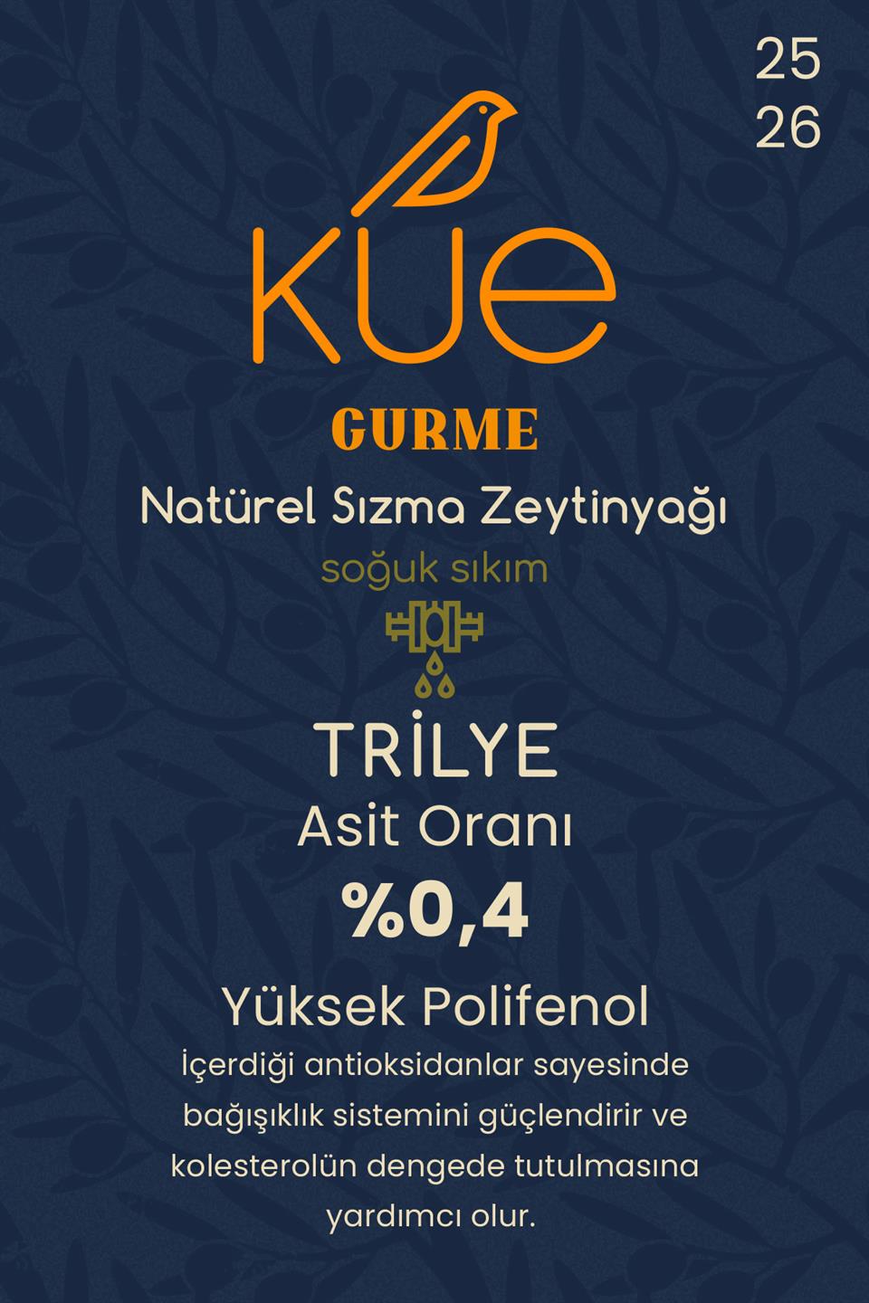 KUE Premium Seri Erken Hasat ve  Gurme Seri Olgun Hasat  Soğuk Sıkım Natürel Sızma Zeytinyağı 2x5 Litre