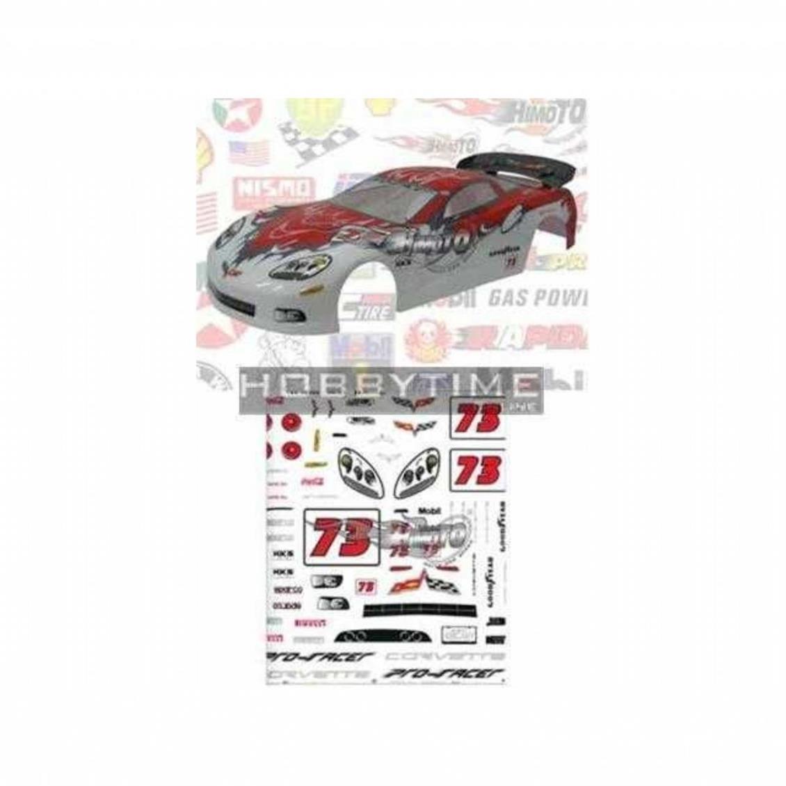 10118 1/10 CORVETTE STYLE BOYANMIŞ KAPORTA (KIRMIZ