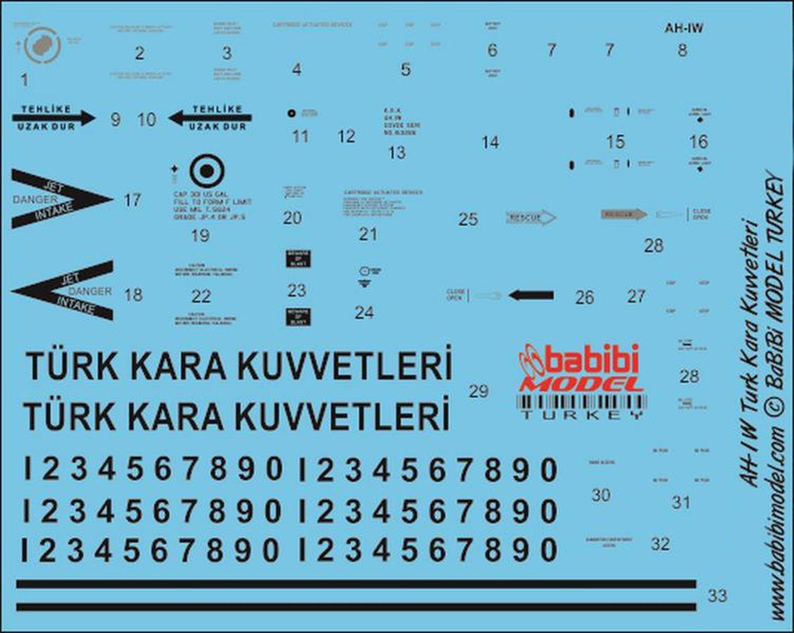 1/48 DBT01243 AH-1W TÜRK KARA KUVVETLERİ