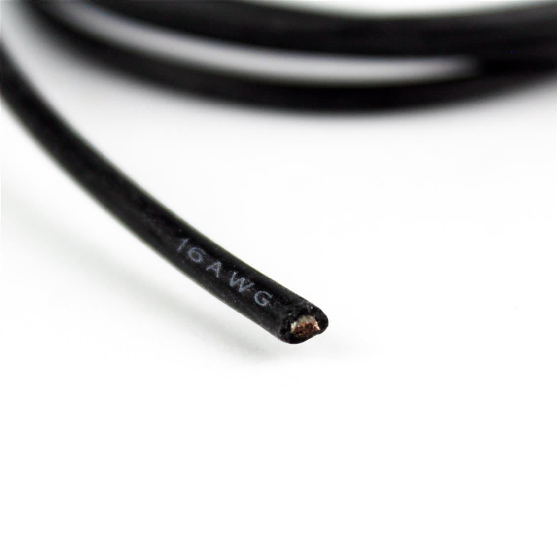 16 AWG / 1.50 mm. Silikon Kablo, Siyah, 1 Metre