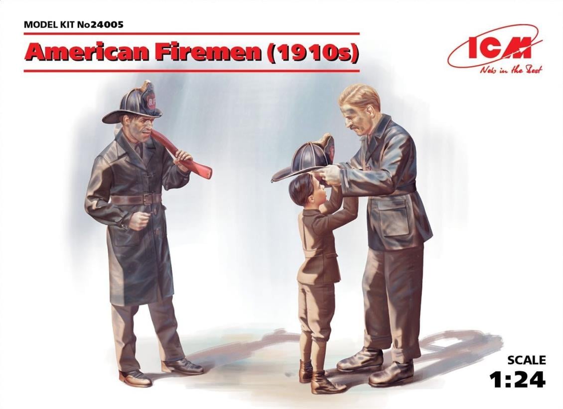 24005 1/24 American Firemen 1910s 3 figures