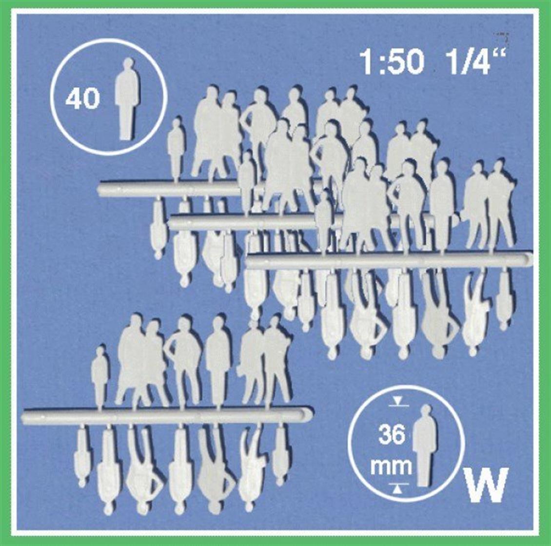 25001-2 1/50 SILUET INSAN FIGÜRLERI-BEYAZ-20 ADET