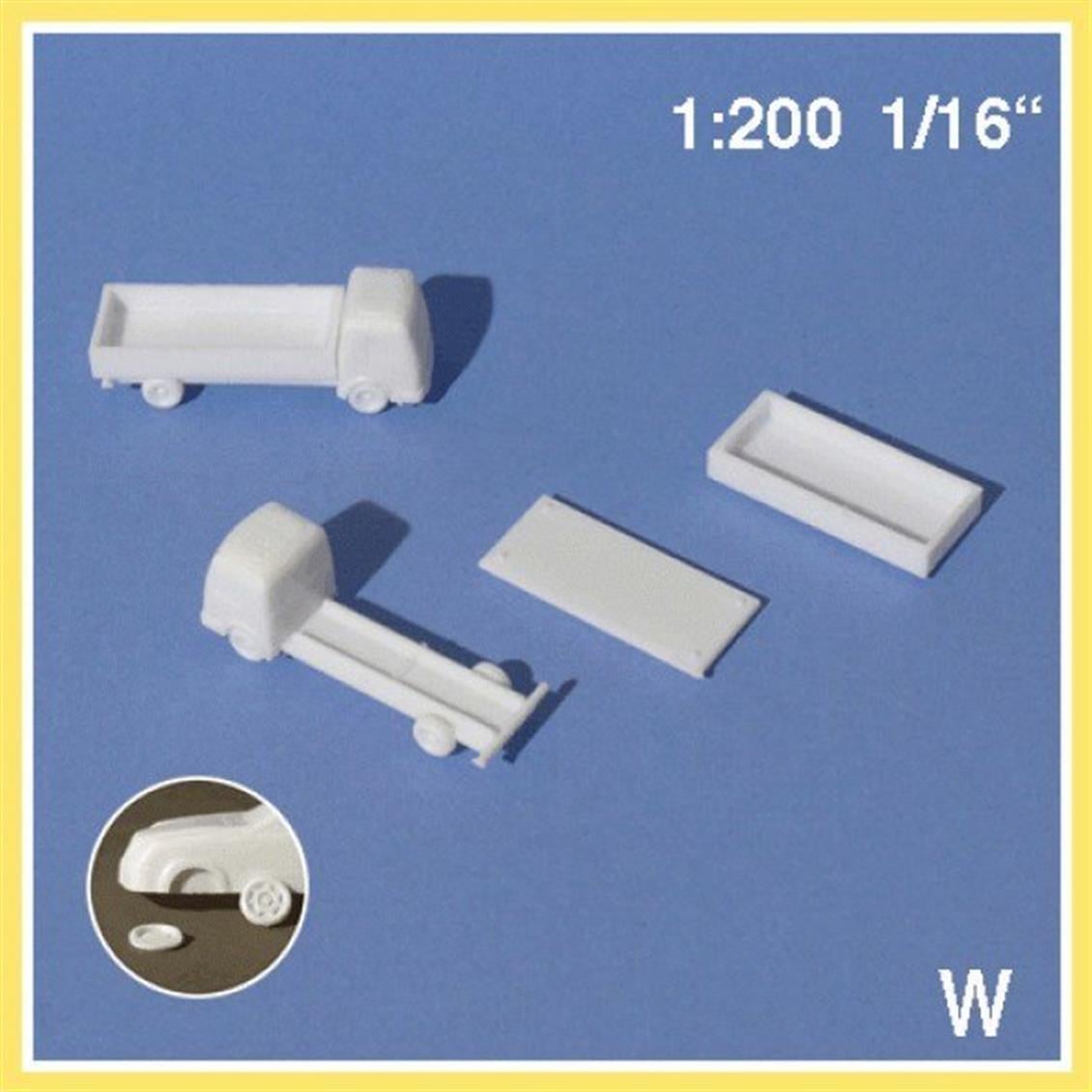 330421 1/200 KÜÇÜK KASALI KAMYON -BEYAZ-2 ADET