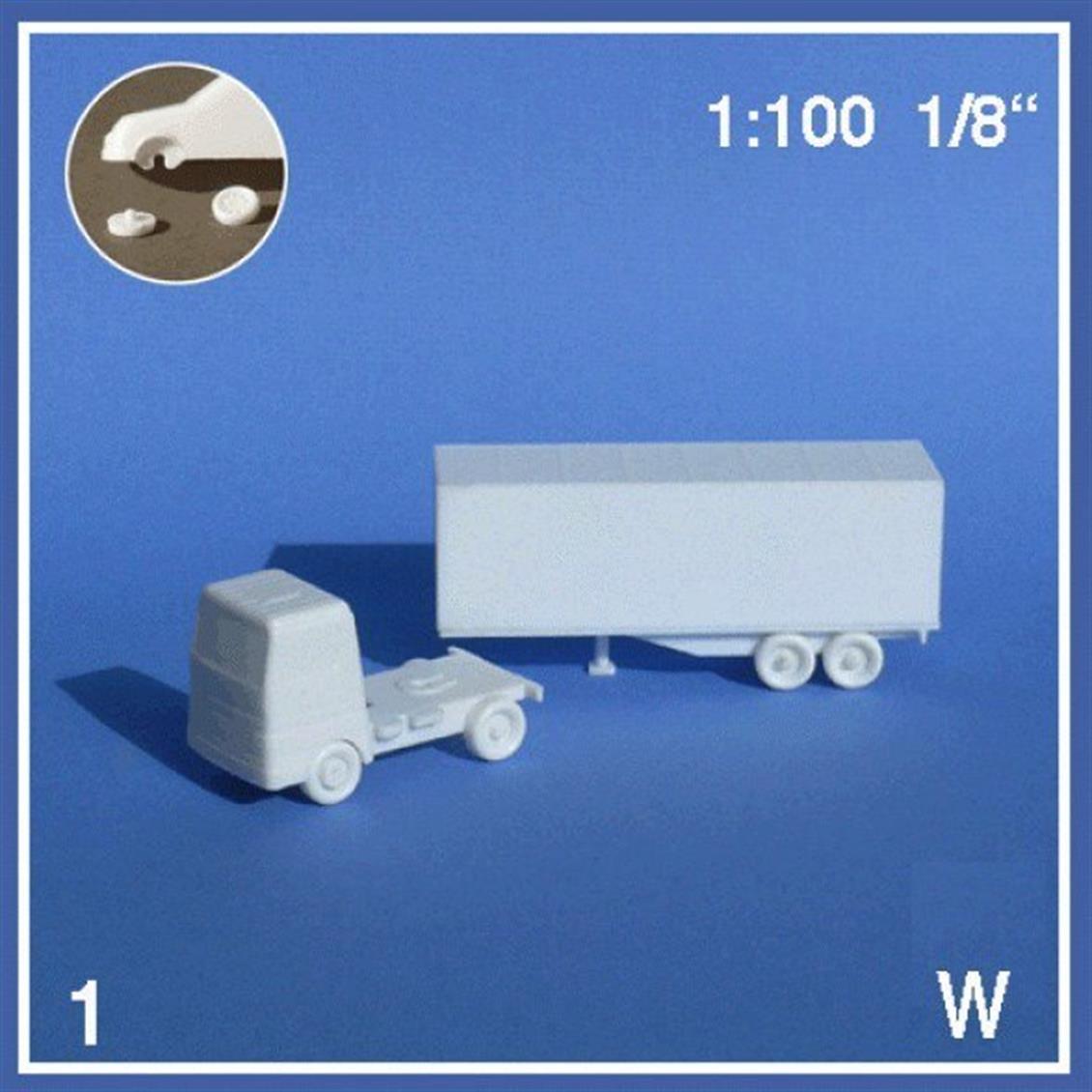 340471 1/100 KISA KASALI TIR KAMYON-BEYAZ-1 ADET