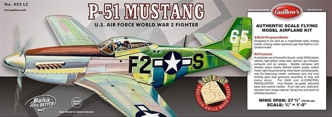 402LC  1/16 P51-MUSTANG MODEL KİT - LASER CUT