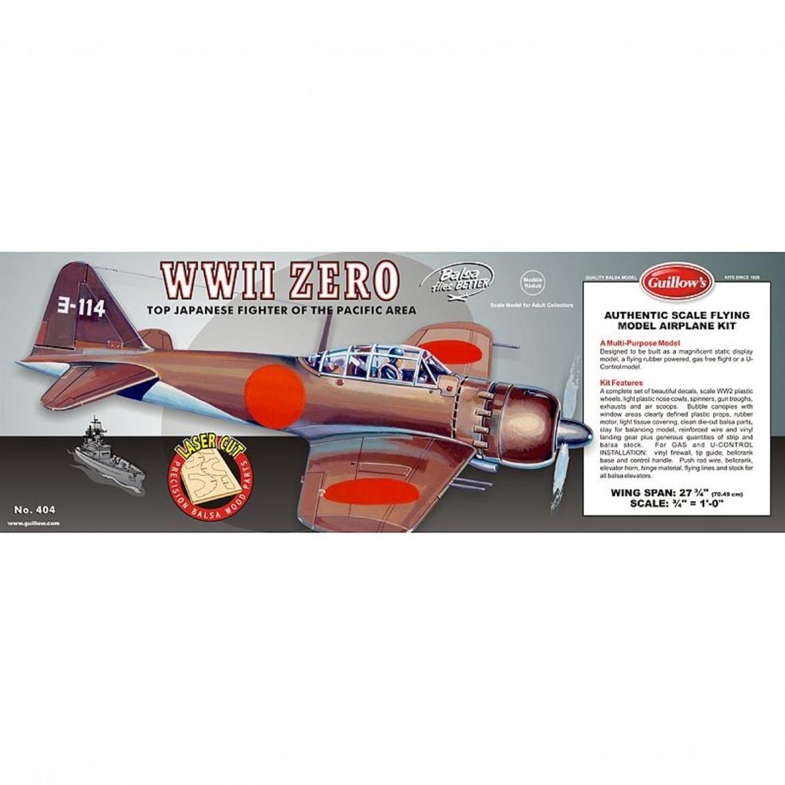 404LC  1/16 MİTSUBİSHİ WW II ZERO MODEL KİT - LASE