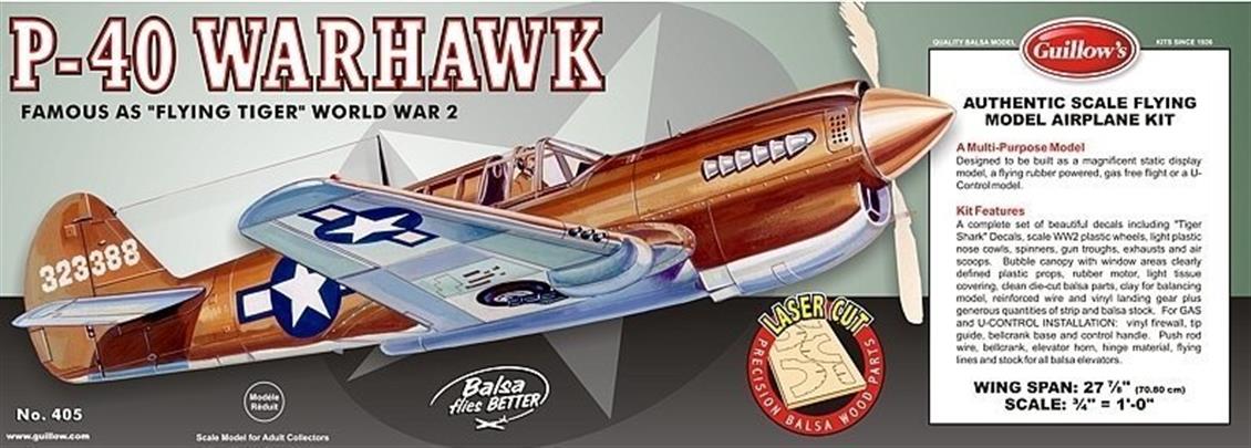 405LC  1/16 P-40 WARHAWK MODEL KİT - LASER CUT
