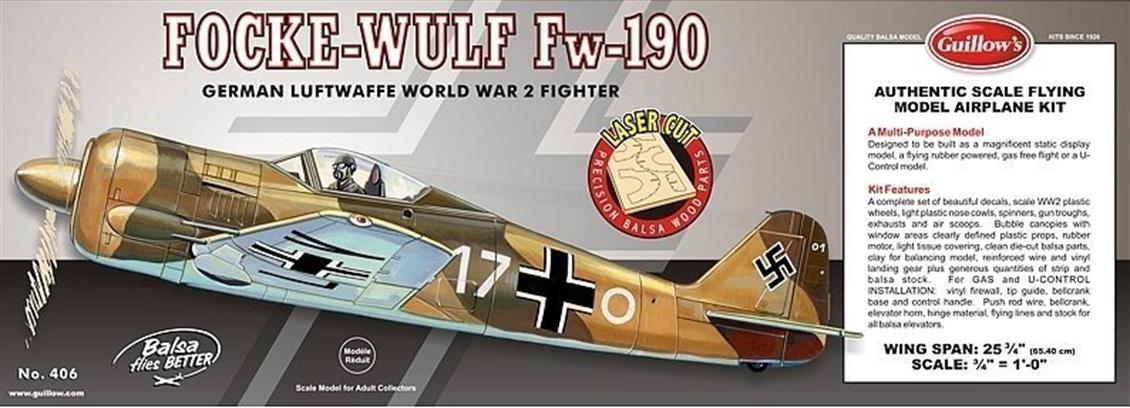 406LC  1/16 FOCKE-WULF FW-190 MODEL KİT - LASER CU