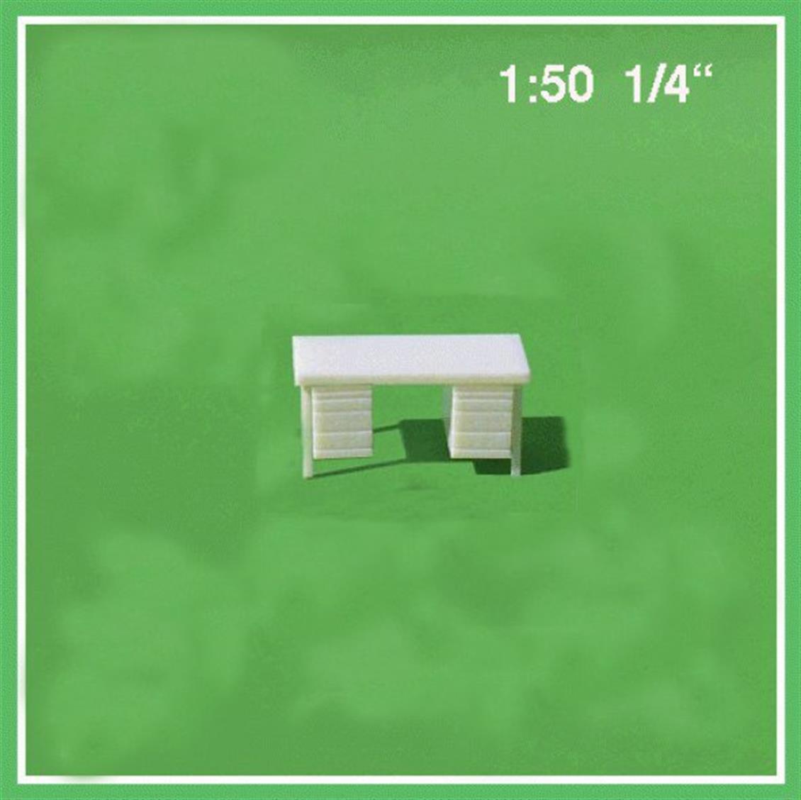 5520225 1/50 OFİS MASASI -DİKDÖRTGEN-ÇİFT ÇEKMECEL