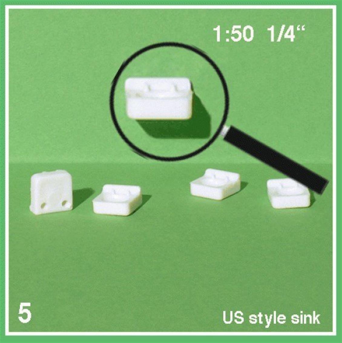 557102 1/50 ETEJERLİ LAVABO -BEYAZ -5 ADET