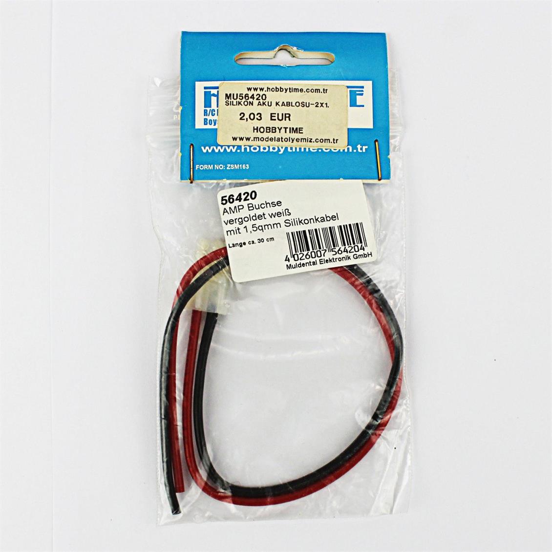 56420 SILIKON AKÜ KABLOSU-2X1.5 MM.-30 CM-AMP DIŞI