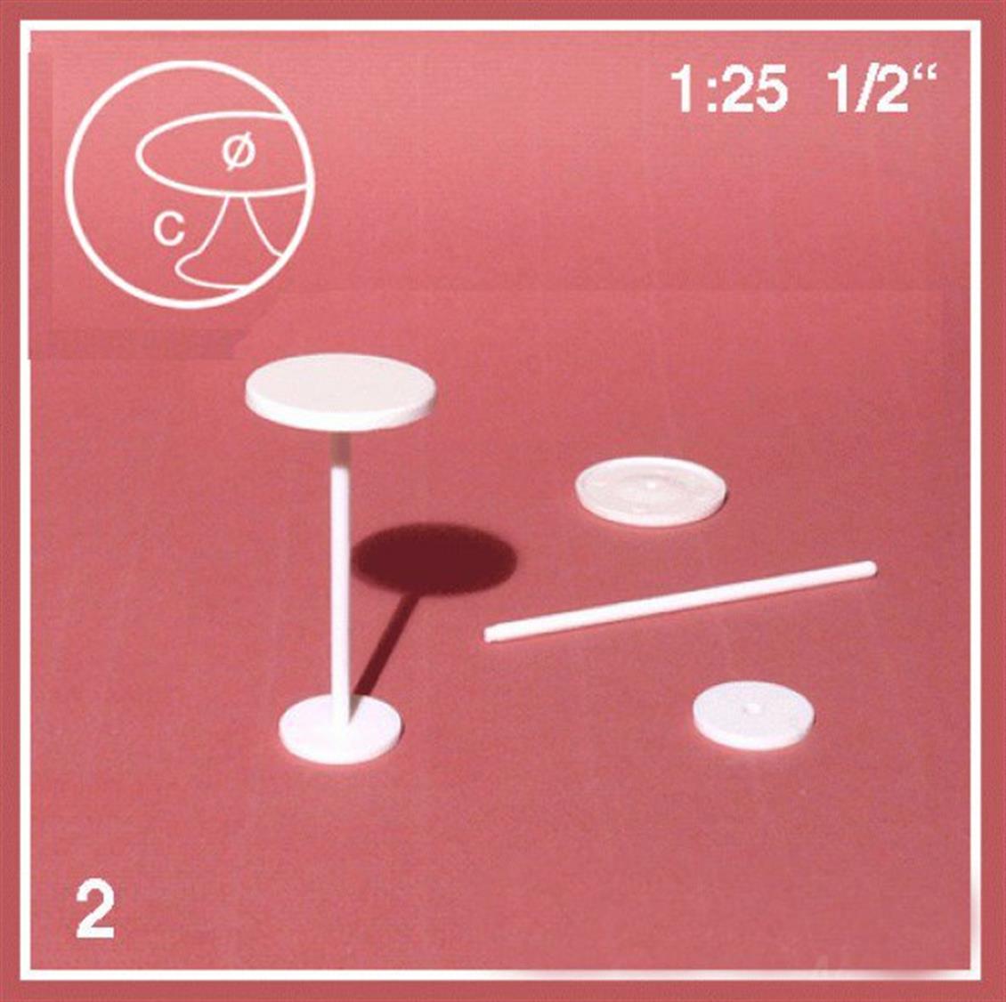 5722040 1/25 BAR MASASI -YUVARLAK-BEYAZ-Ø 40 MM- 2