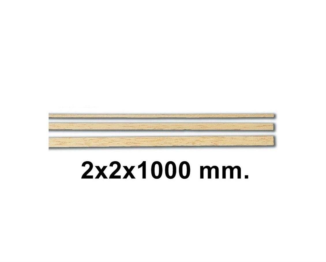 80104 AHŞAP ÇITA- IVORY AYOUS-2X2X1000 MM.-10 ADET