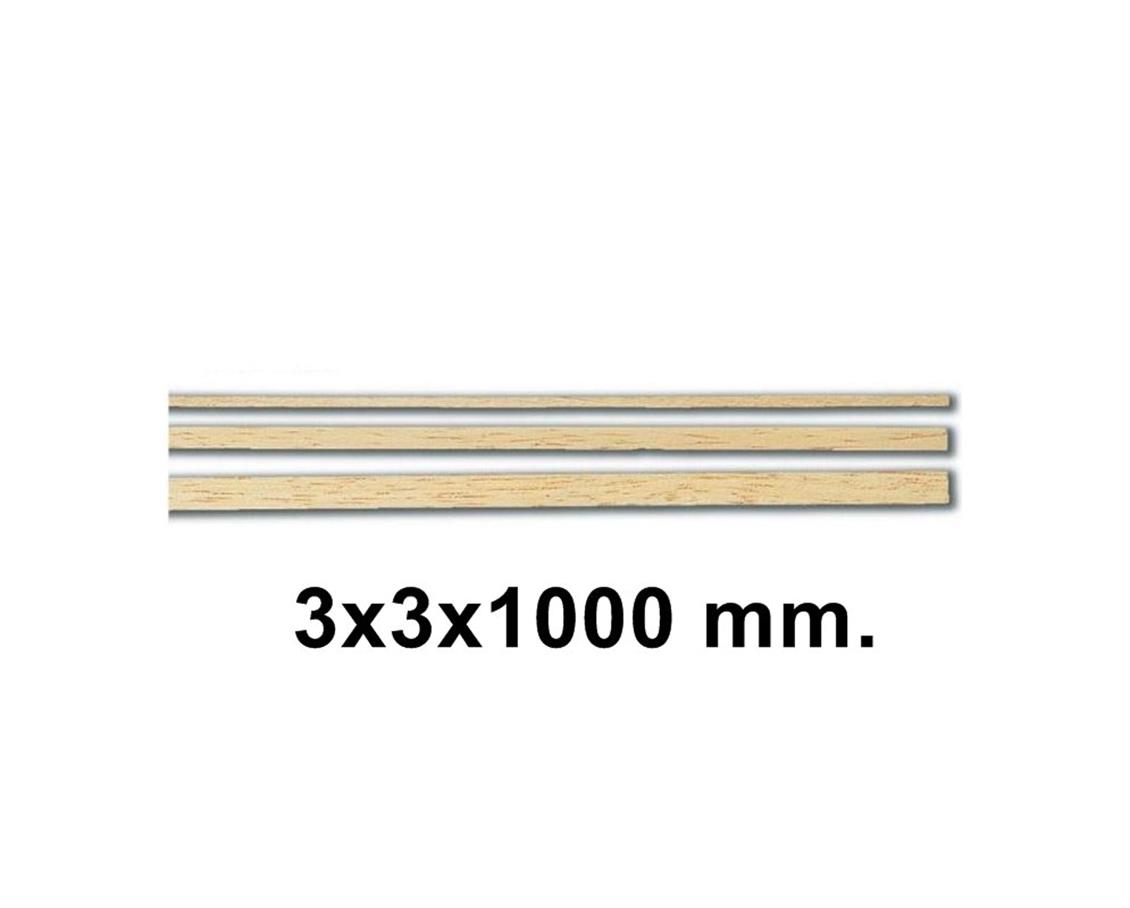 80109 AHŞAP ÇITA- IVORY AYOUS-3X3X1000 MM.-10 ADET