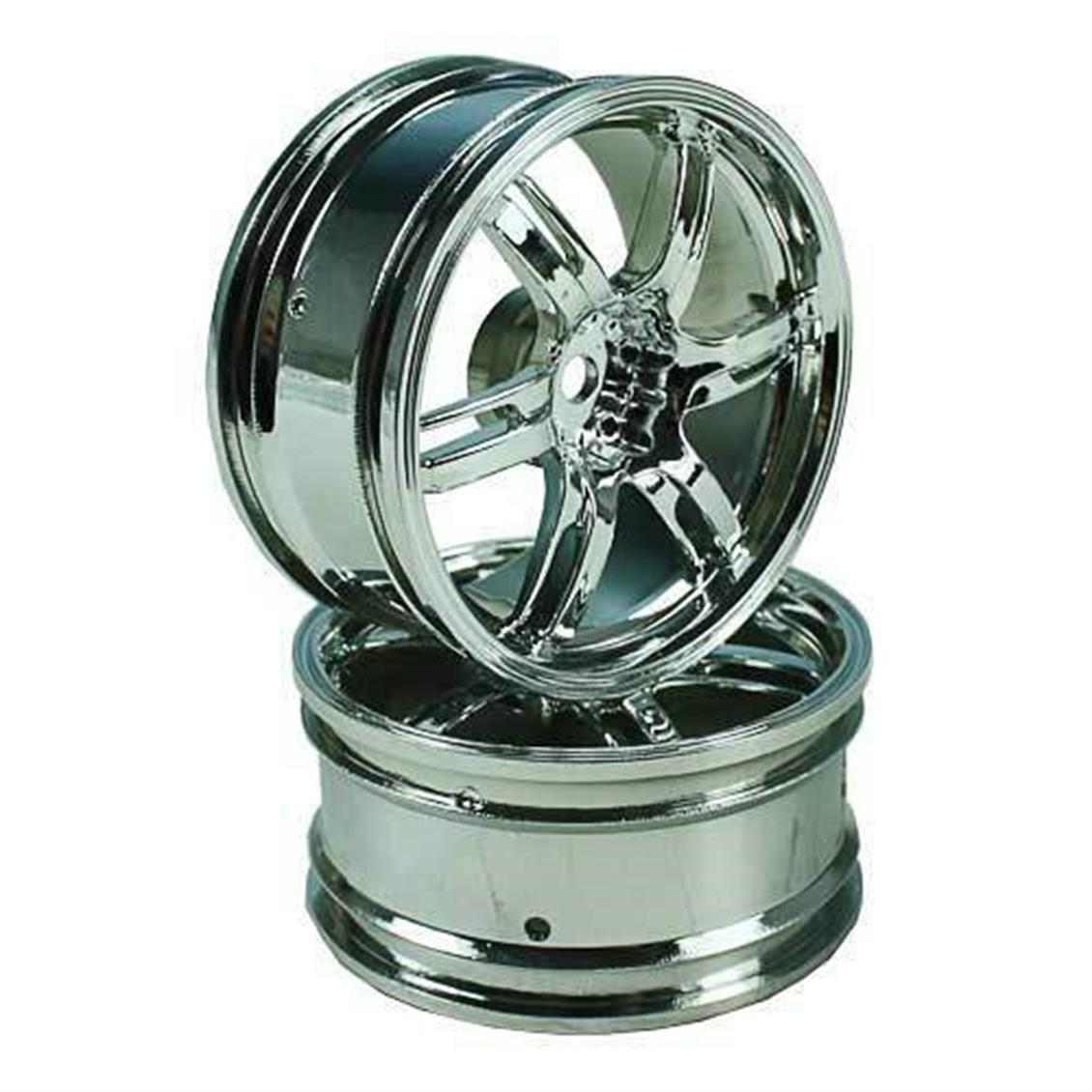 8318S3 SİLVER 6 SPOKE WHEELS 1 PAİR(1/10 CAR)