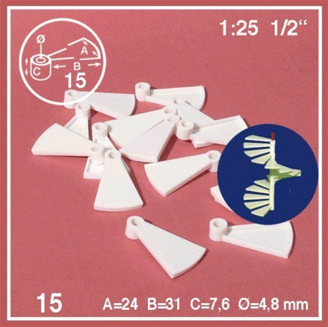 873104 1/25 DÖNER BASAMAKLAR -BEYAZ-40 MM-15 ADET