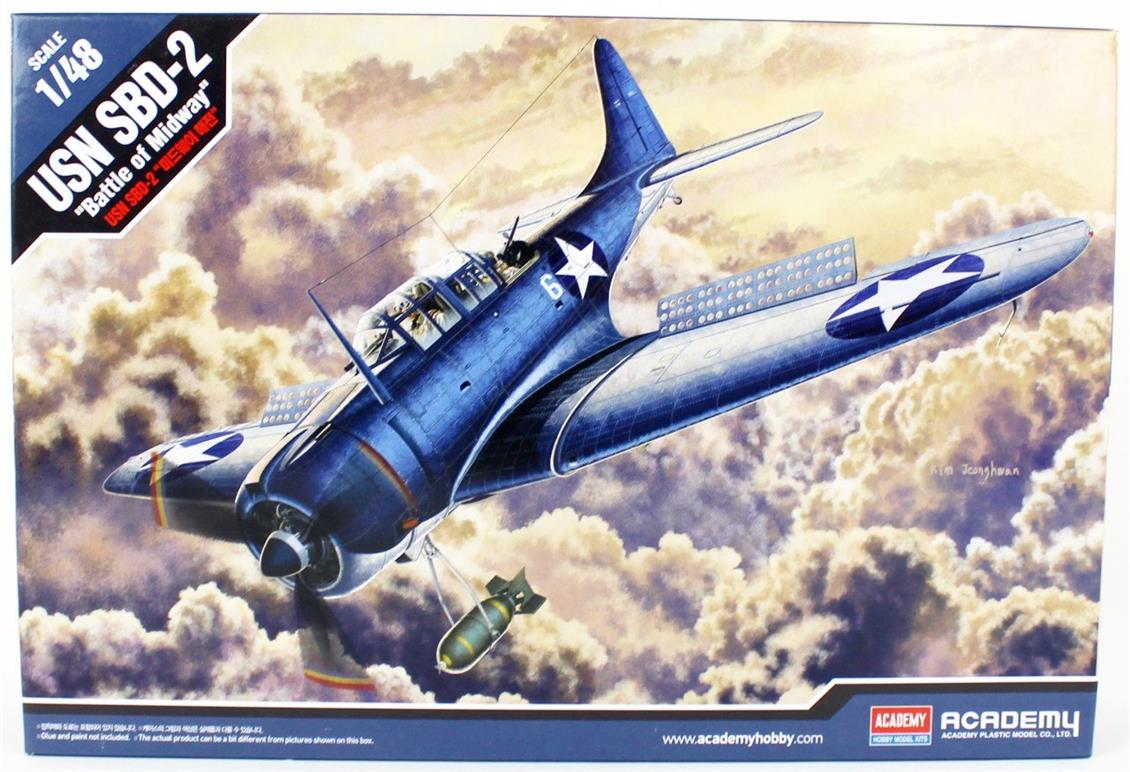 Academy 12335 1/48 USN SBD-2 (Midway) Savaş Uçağı Demonte Plastik Maketi