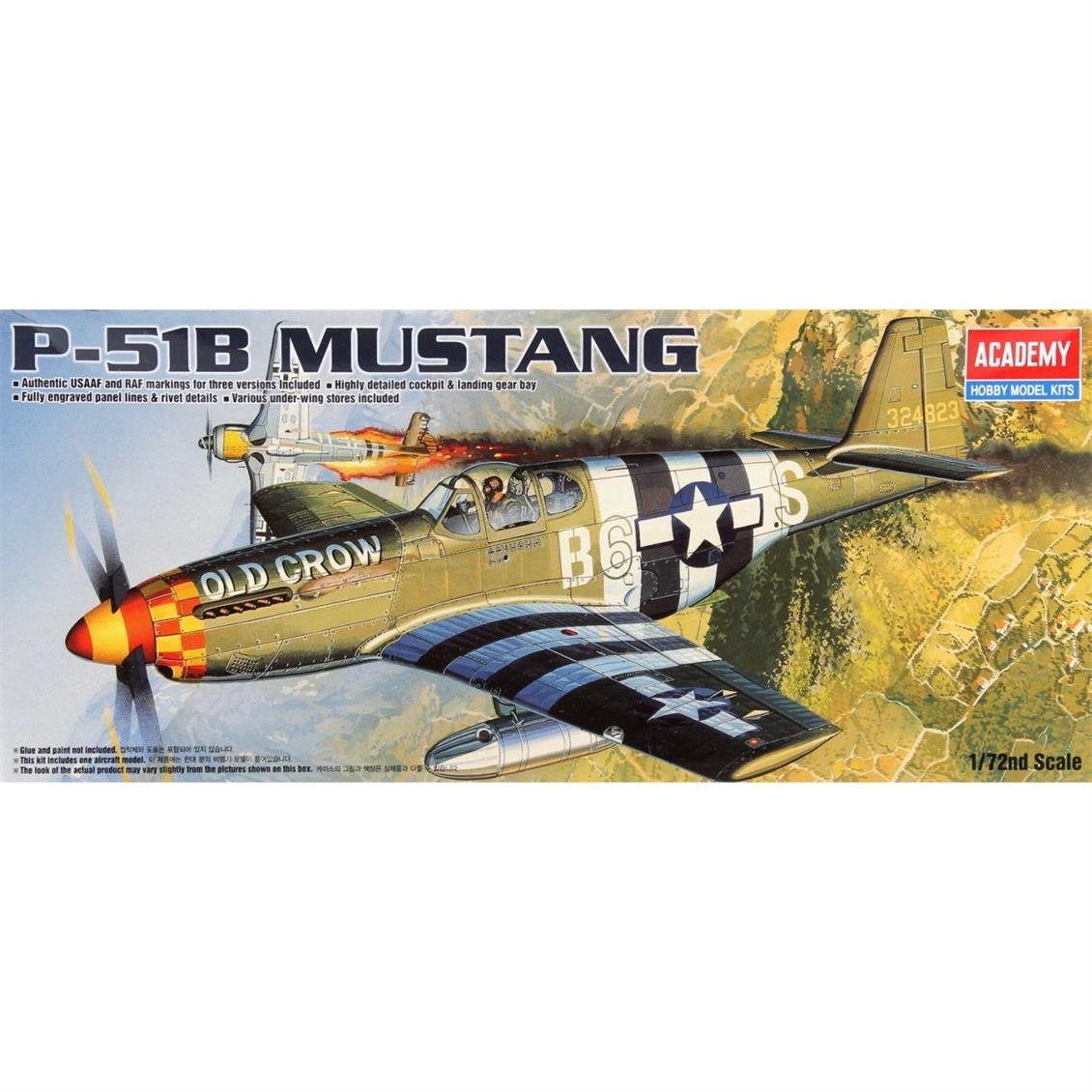 Academy 12464 1/72 P-51B MUSTANG Uçak Maketi
