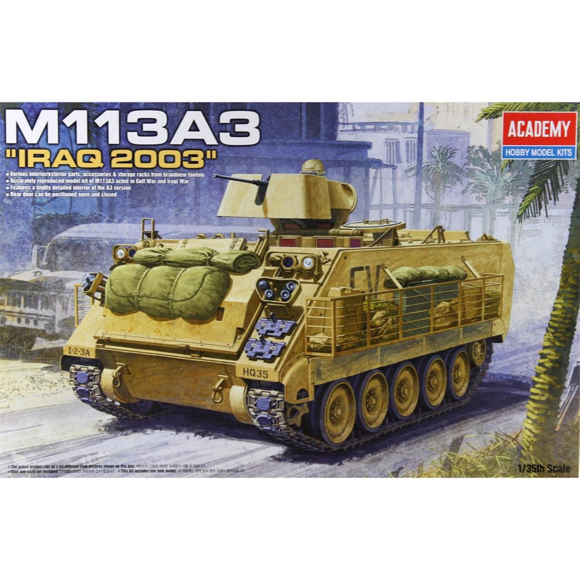 Academy 13211 1/35 Amerikan Zırhlı Personel Taşıyıcı M113 Irak 2003  Plastik Tank Maketi