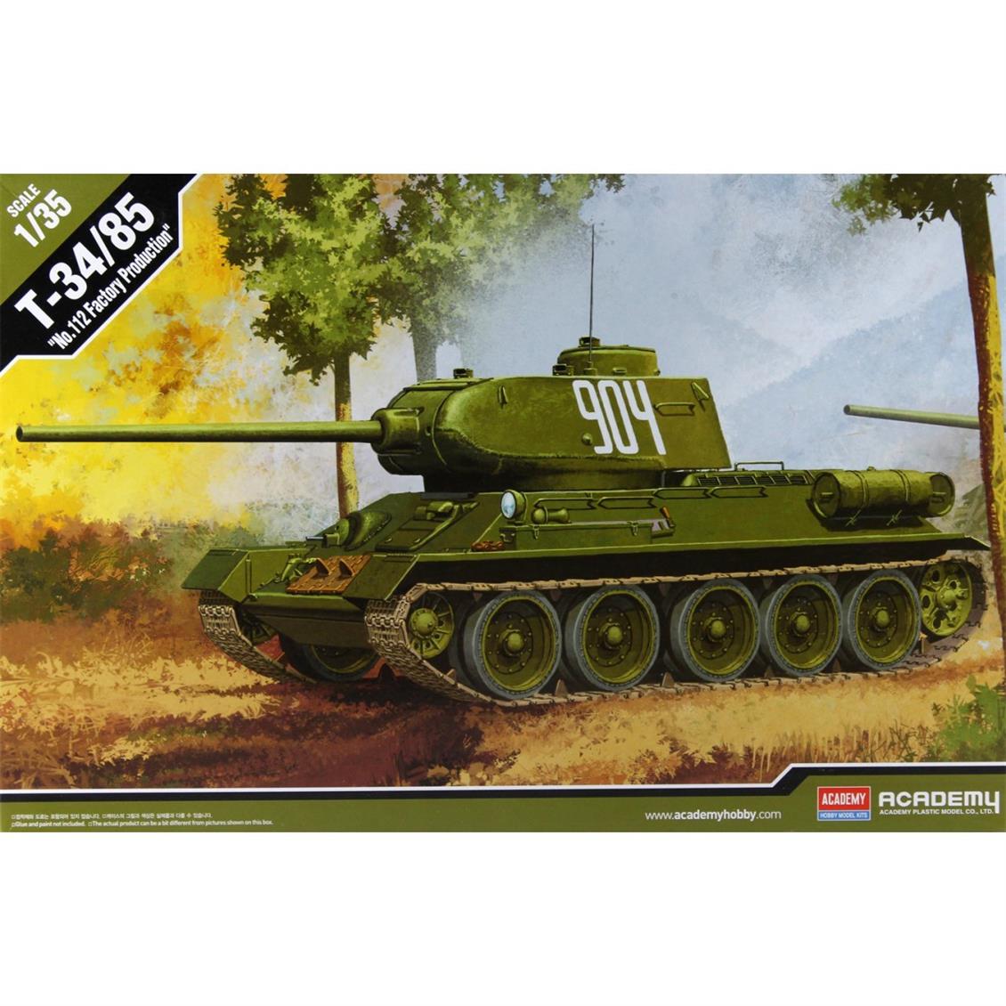 Academy 13290 1/35 T-34/85 Tankı Demonte Plastik Maketi