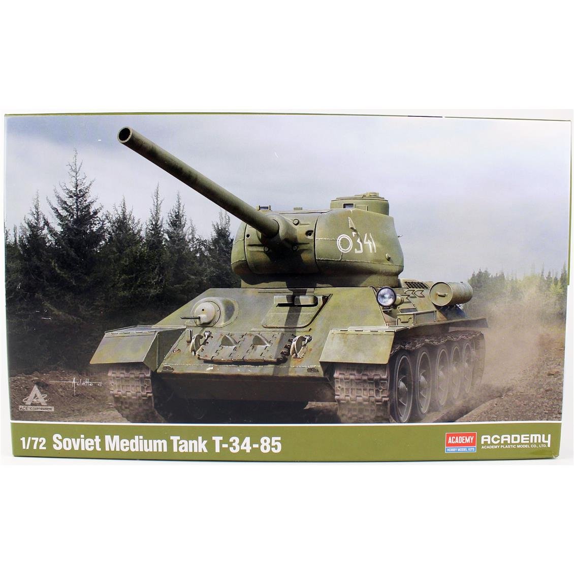 Academy 13421 1/72 Ölçek, T-34-85 Soviet Orta Sınıf Tankı, Plastik Model Kiti