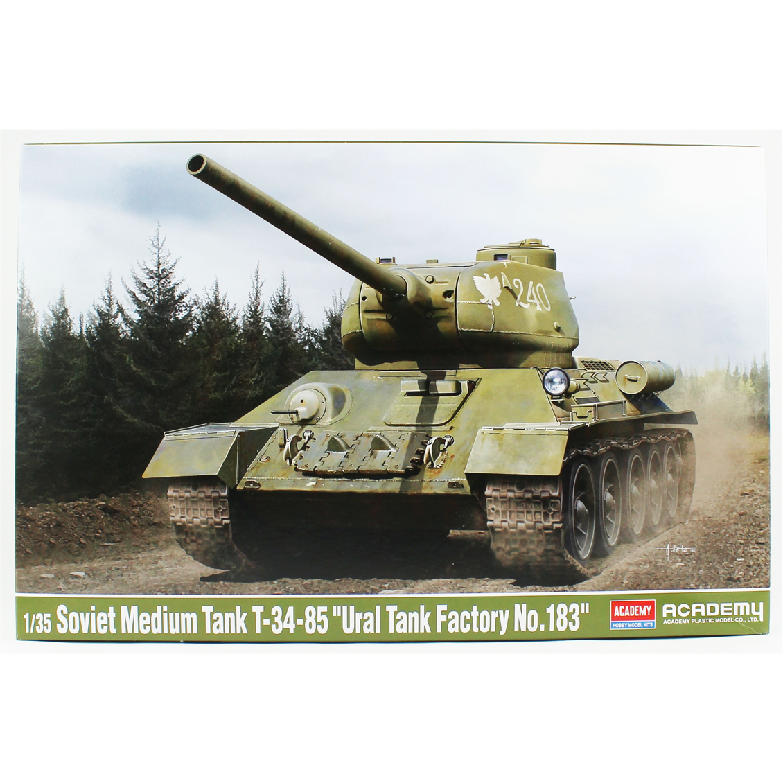 Academy 13554 1/35 Soviet Medium T-34-85 (Ural Tank Factory No. 183) Tankı, Plastik Model Kiti
