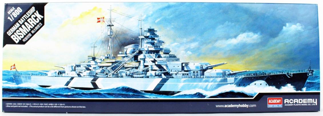 Academy 14218 1/800 Bismarck Savaş Gemisi Demonte Plastik Maketi