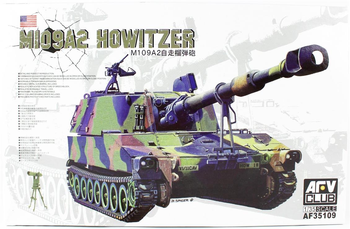 AFV Club AF35109 1/35 M109A2 HOWITZER, Hedefleme Cihazlı Obüs Tankı Demonte Plastik Maketi