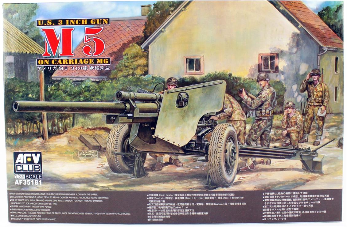 AFV Club AF35181 1/35 105mm HOWITZER M5 Arabalı M6 Topu Demonte Plastik Maketi