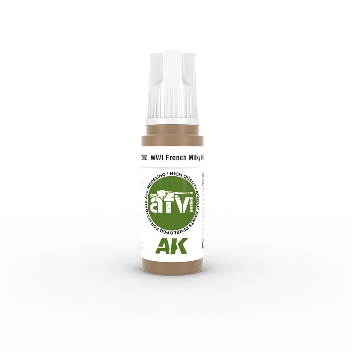 AK 11302 17 ml. WWI French Milky Coffee, AFV Serisi 3GEN Akrilik Model Boyası
