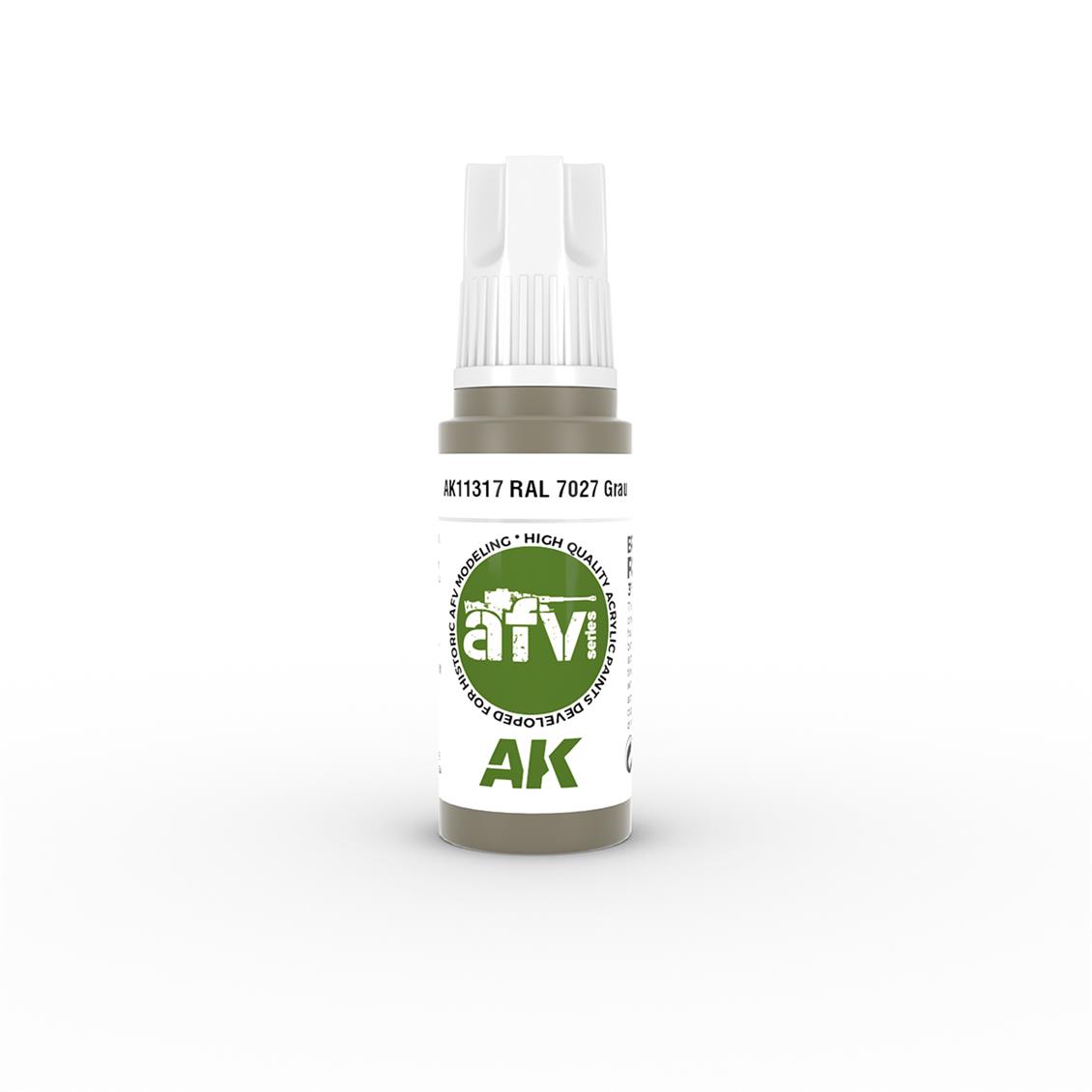 AK 11317 17 ml. RAL 7027 Grau, AFV Serisi 3GEN Akrilik Model Boyası