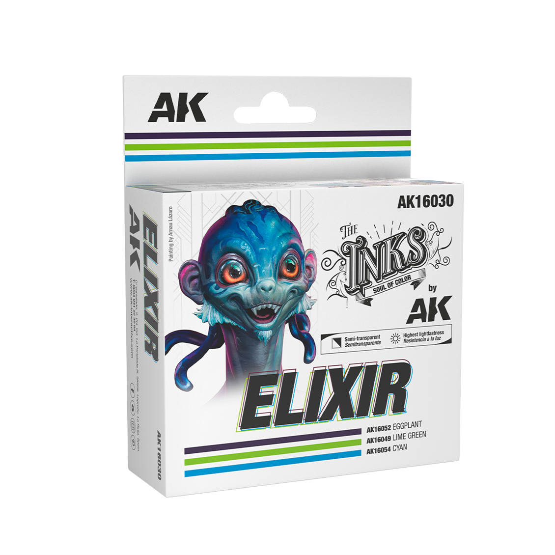 AK 16030 3x30 ml. İksir Renkleri, Akrilik Mürekkep Seti