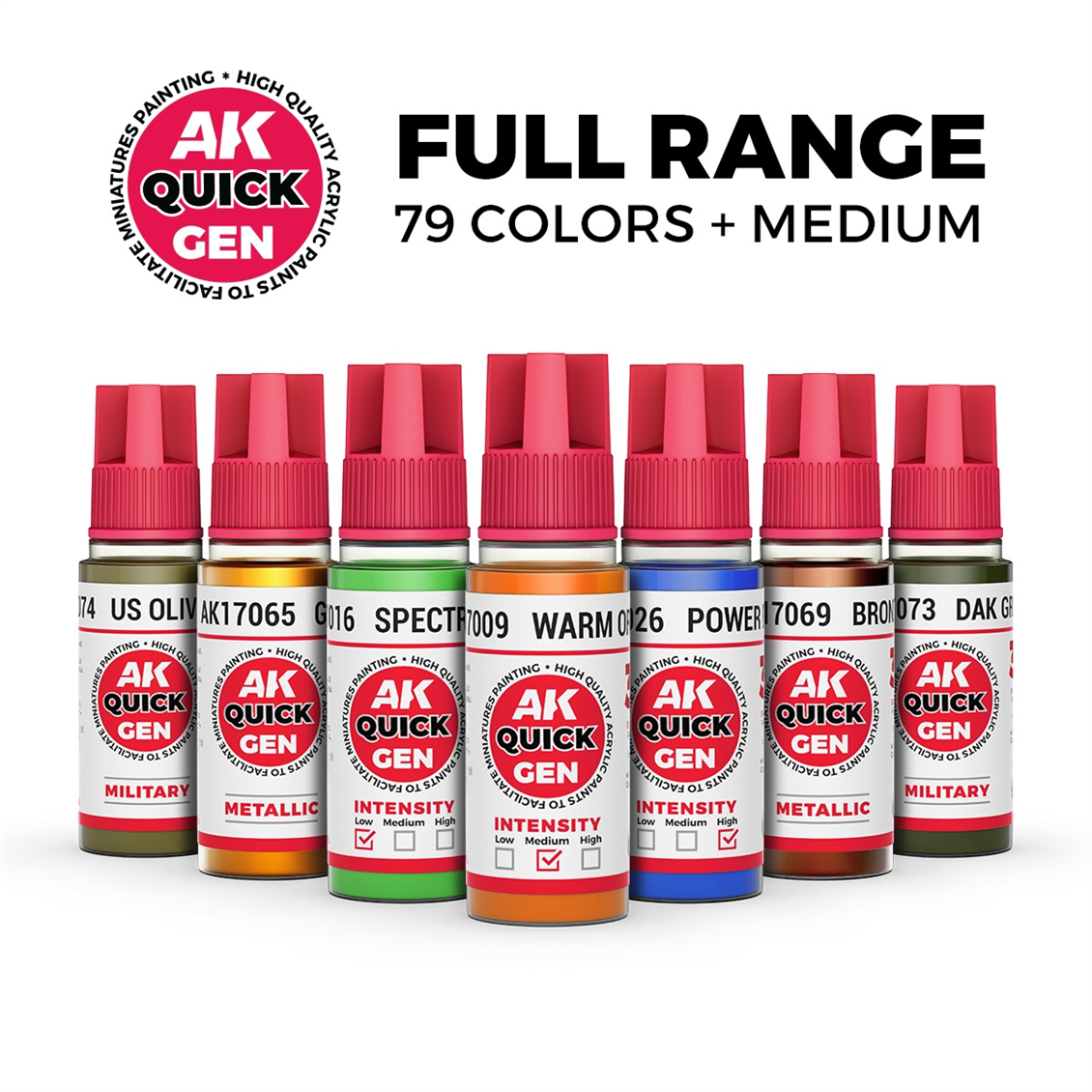 AK 17000 79x18 ml. Komple QuickGen Boya Seti ve Medium, Özel Kutusunda