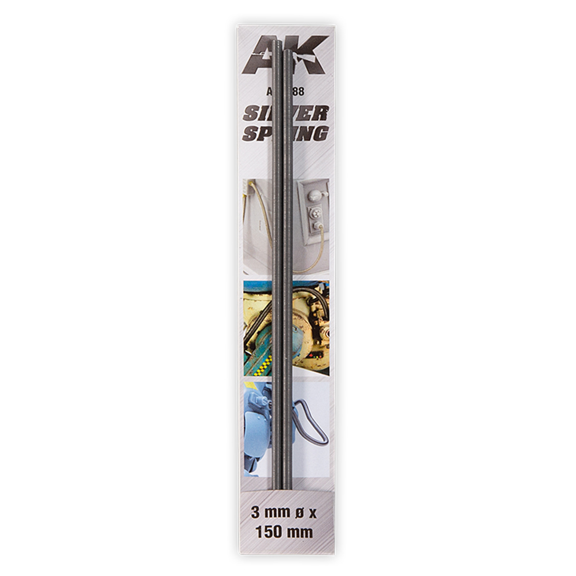 AK 9188 Gümüş Yay, 3 mm. Çap, 150 mm. Boy, 2 Adet