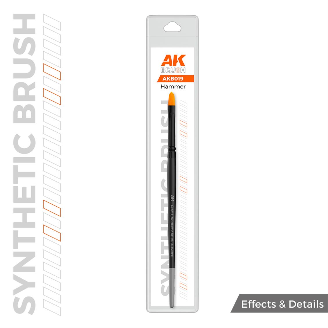 AK AKB019 Çekic Uclu, Sentetik Kıllı Boya Fırçası