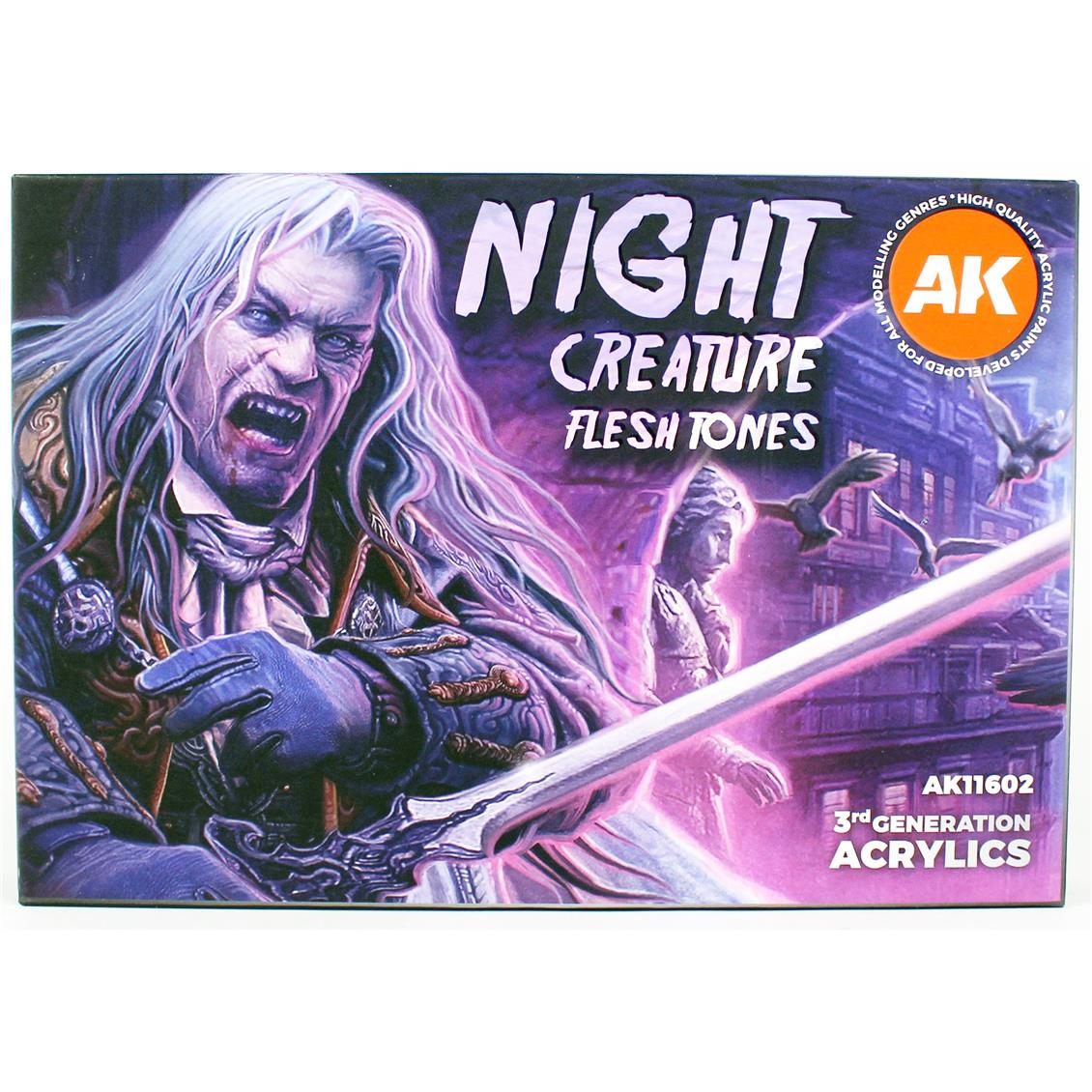AK Interactive 11602 6x17 ml. Gece Yaratıkları Teni, Figürler için Akrilik Model Boyası Seti