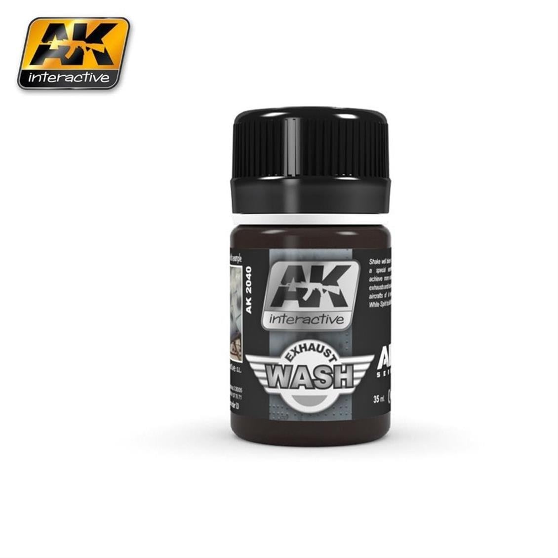 AK Interactive 2040 35 ml. Egzost Efekti, Wash Serisi Enamel Model Boyası
