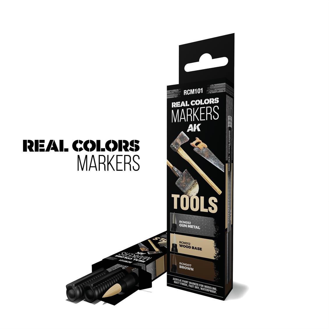AK RCM101 Real Colors Marker Seti, Askeri Techizat Boyama, 3 Adet