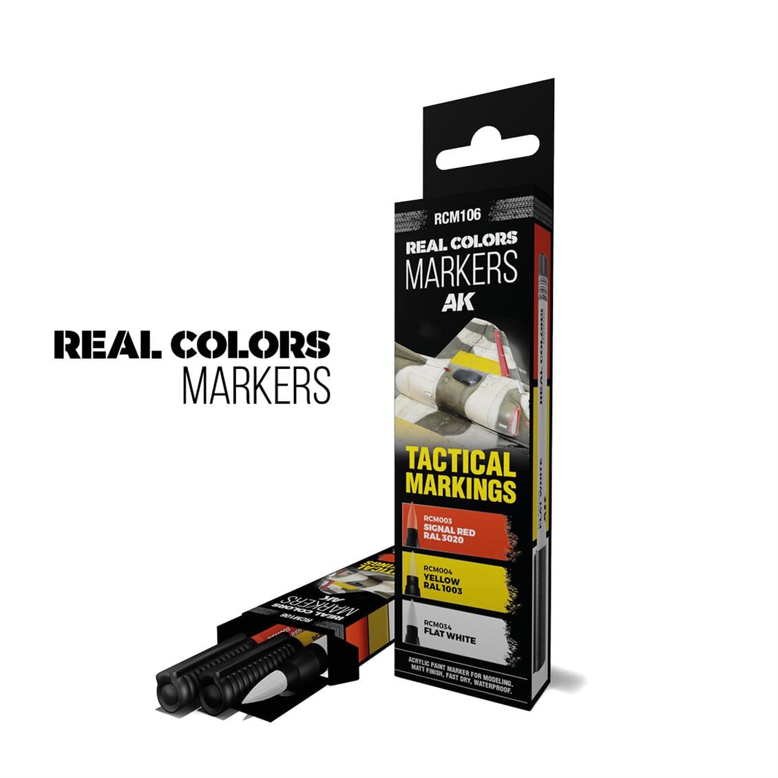 AK RCM106 Real Colors Marker Seti, Taktik İşaretler Boyama, 3 Adet