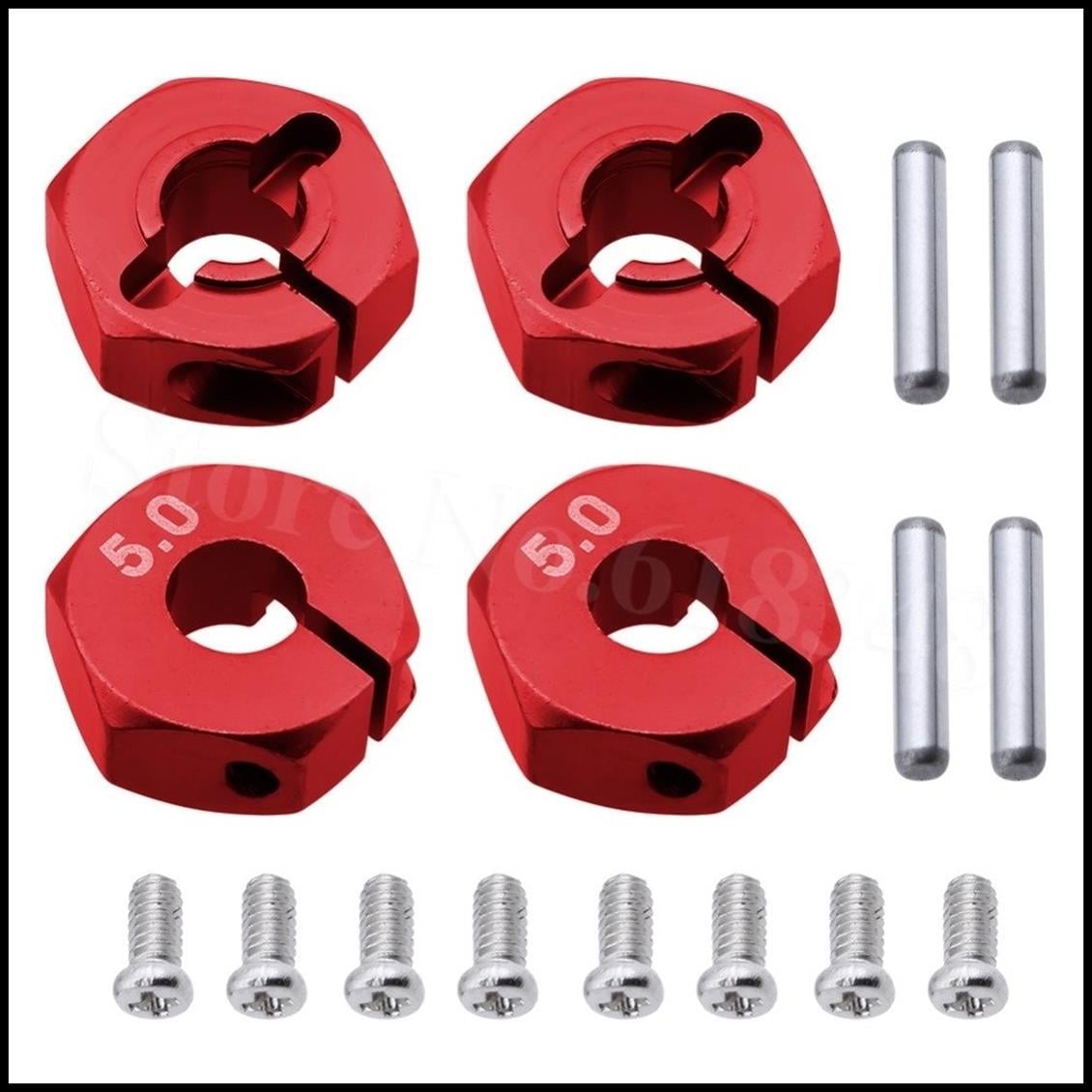Aliminyum Kırmızı Tekerlek Adaptörü, 5/6/7 mm. 12 adet
