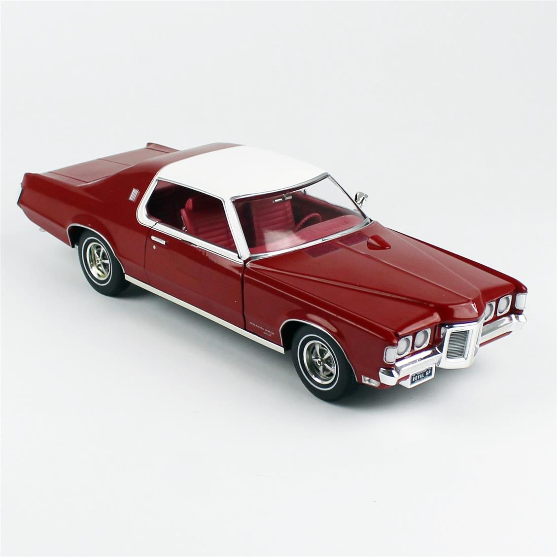 AutoWorld AMM1273 1/18 Ölçek,1969 Pontiac Grant Prix Roy Bobcat, Kırmızı, Sergilemeye Hazır Metal Araba Modeli