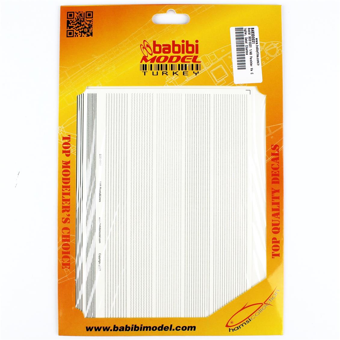 Babibi BD3-0031 1/48 Perçinler Ve Çizgiler, Dekal Çıkartma