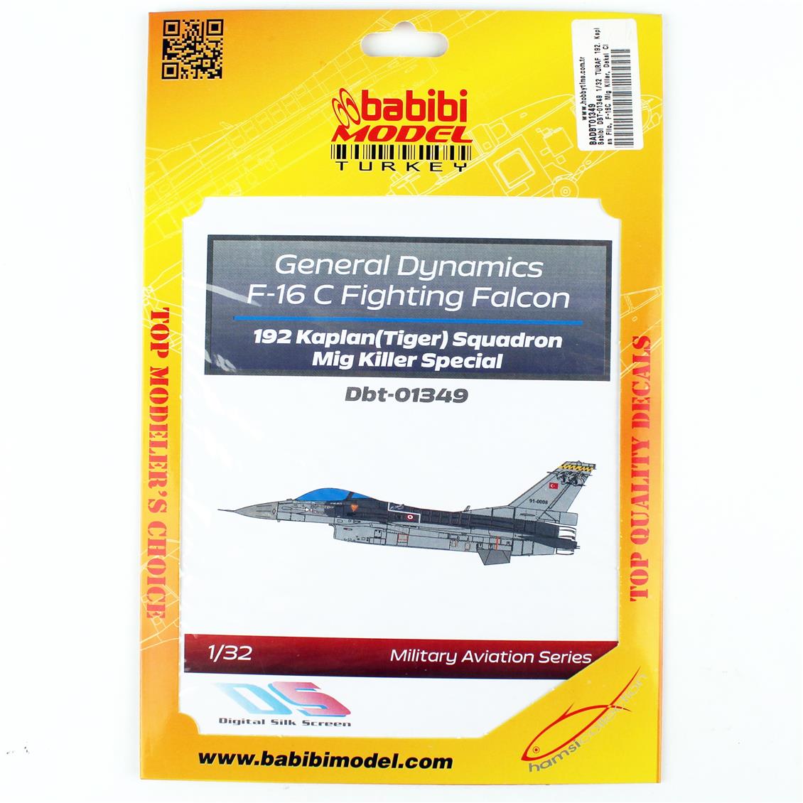 Babibi DBT-01349 1/32 TURAF 192. Kaplan Filo, F-16C Mig Killer, Dekal Çıkartma