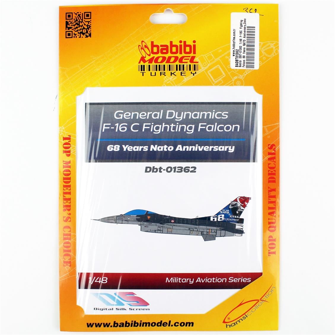 Babibi DBT-01362 1/48 F-16C Fighting Falcon 68 Yıl NATO Yıldönümü, Dekal Çıkartma